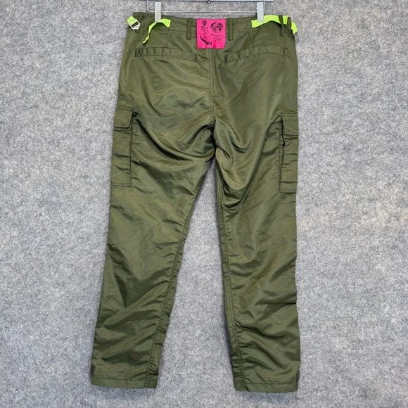 PRPS Jim Jones Nylon‎ Cargo Pants Mens 32 Mesh Lined Army Green Rare NEW - Picture 10 of 16